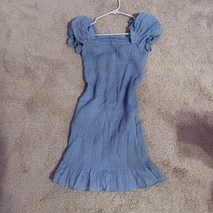 Blue puff sleeve dress